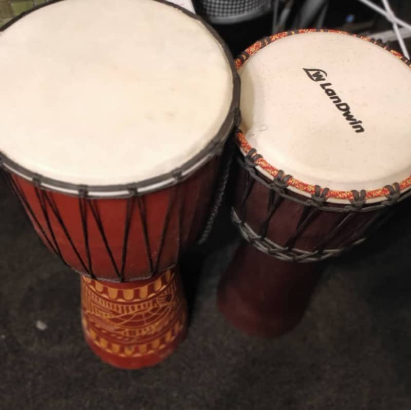 two djembe drums