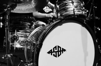 big bass drum in black and white colors