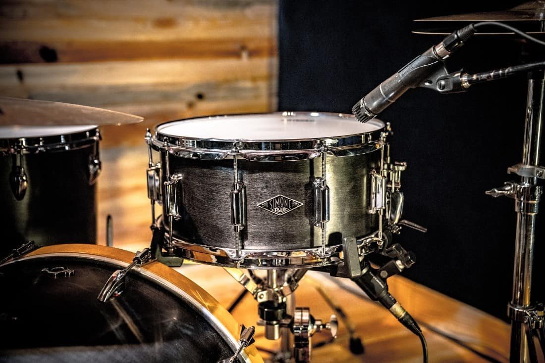snare drum in close view