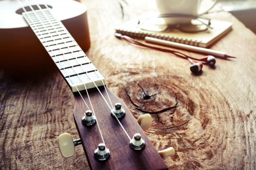 wooden brown ukulele