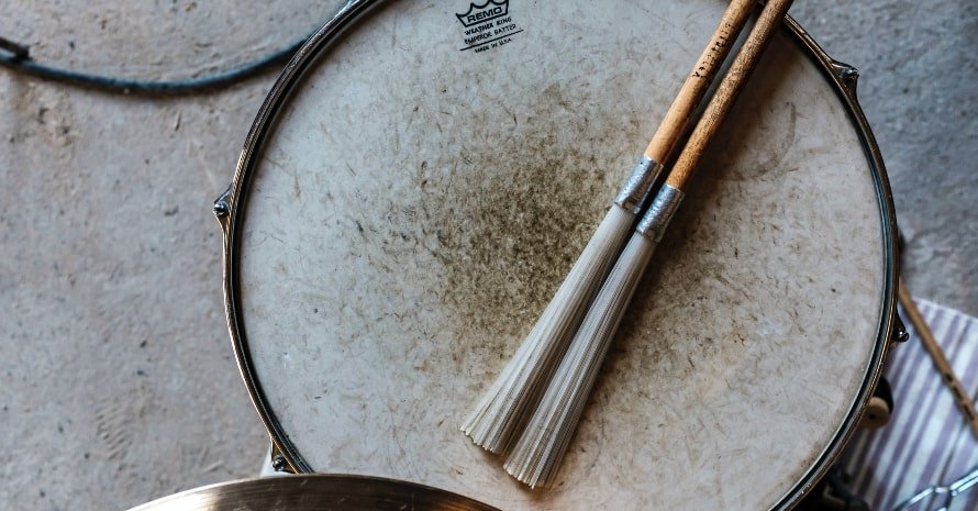 Drum and a pair of drum brushes