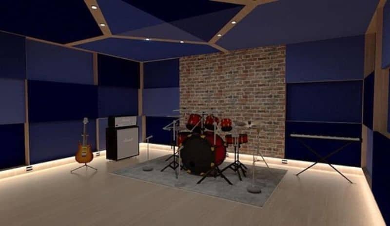 Drums in a soundproofing room