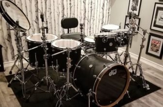 Drum set in the room